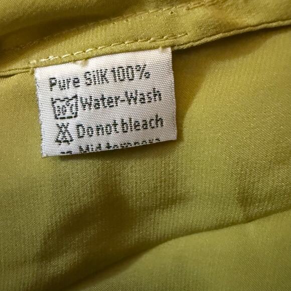 Stephanie Anne Luxury 100% Silk Slip Dress, Chartreuse Green, Small NWT - Picture 7 of 7